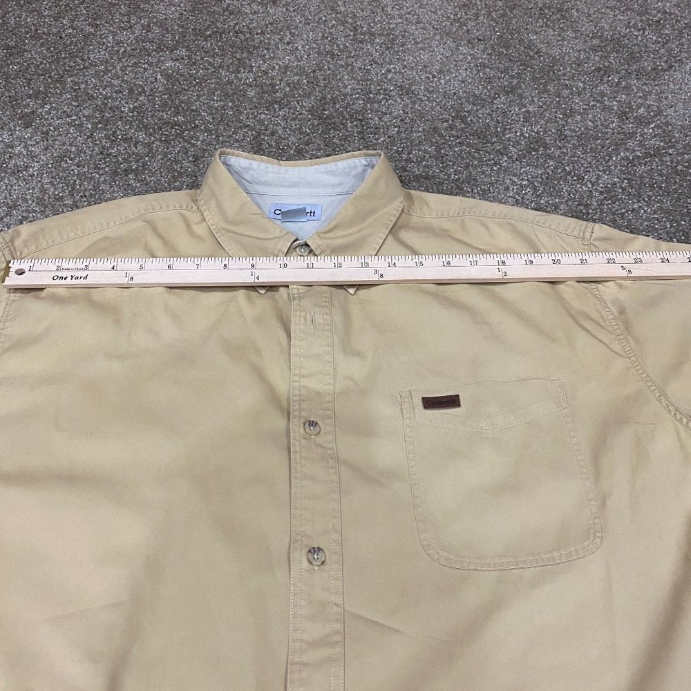 Carhartt Men's Midweight Work Shirt Size 2 XL, XXL, Mustard Yellow, Short Sleeve - Picture 8 of 10